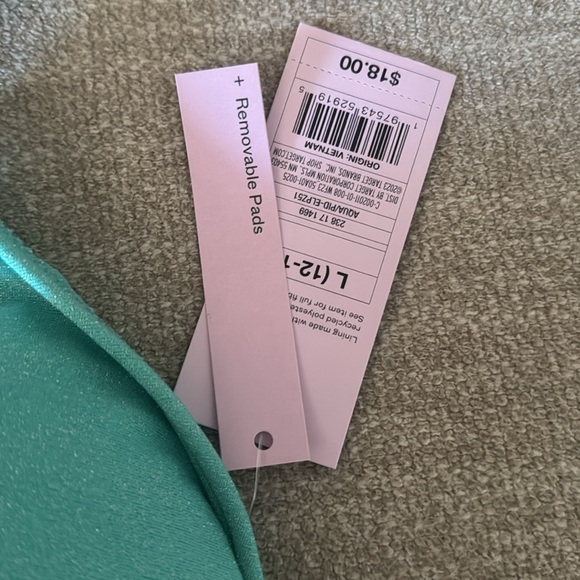 Wild fable blue teal silver shimmer beaded triangle bikini top large - Picture 4 of 4